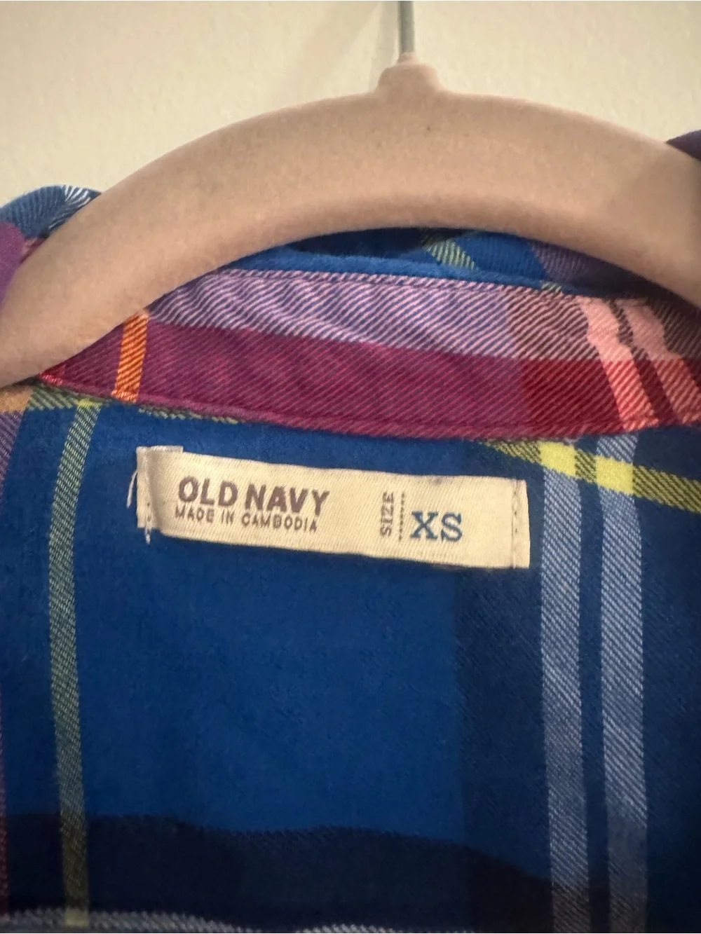 Old Navy Blue & Red Plaid Button-Down Shirt Women's XS casual flannel
